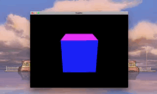 a multi-colored cube rotating in a dolphin emulator window